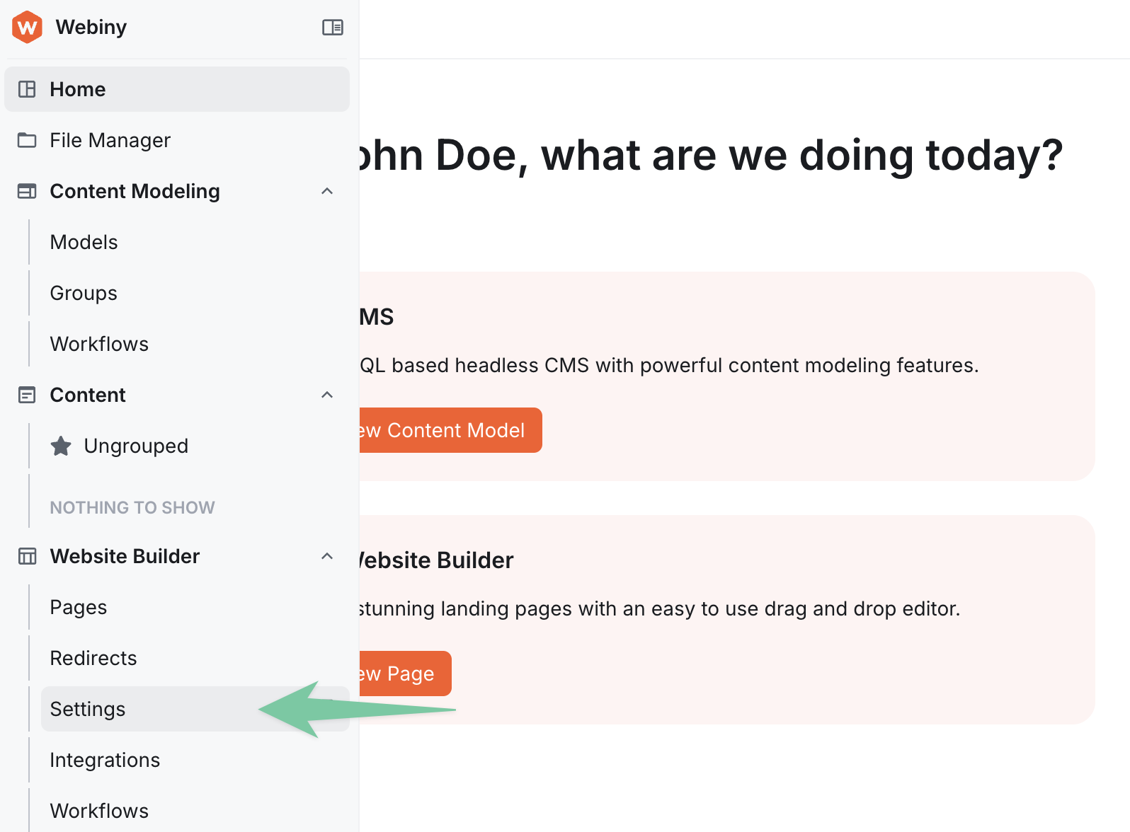 Website Builder Settings
